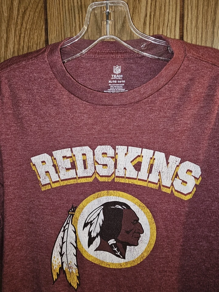 Washington Redskins Team Apparel Youth Xl 勃艮第图案标志长袖 — 第 2/4 张图片