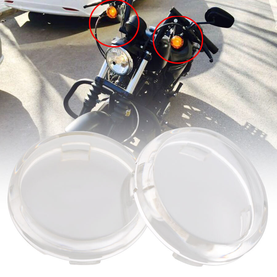 Clear Turn Signal Lens Cover for Harley Sportster Dyna 96+ Motorcycles