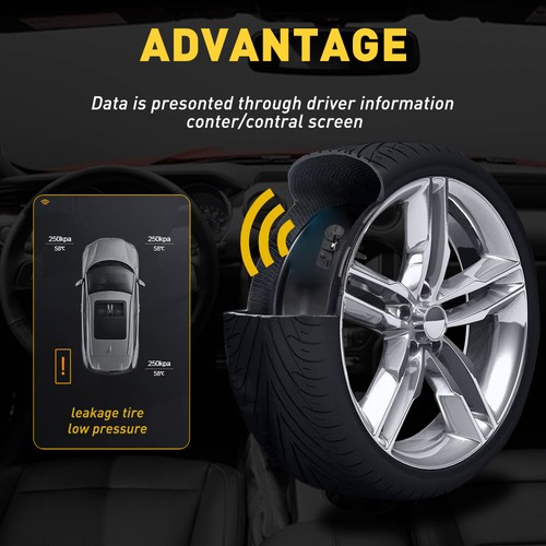 4 PCS Tire Sensor Pressure Black TPMS For Chevrolet Suburban 1500 2500 2007-2018 - Picture 7 of 8