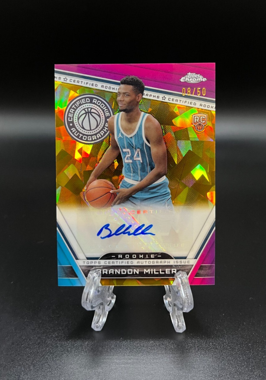 2023-24 Topps Chrome Sapphire Brandon Miller Certified Rookie Auto Gold /50