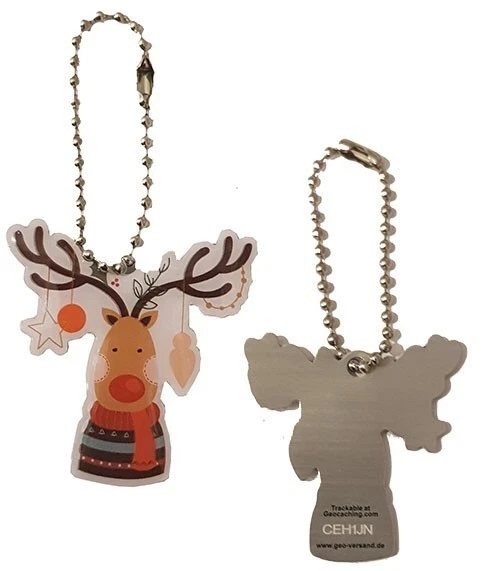 Geocaching Weihnachten trackable Travelbug Traveltag Geocoin Rentier Christmas t - Bild 2 von 2
