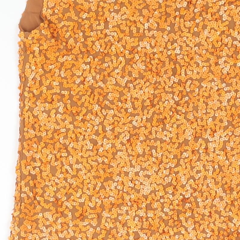 Alice + Olivia Womens Orange Polyester Basic Blou… - image 10