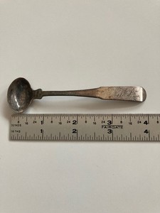 Shepherd & Boyd Coin Silver Condiment Mustard Spoon Monogram HP
