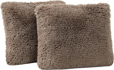Set of 2 Decorative Throw Pillow Covers 18x18,Fluffy Pillow CoversLuxury Faux Fu