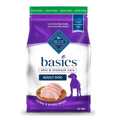 NEW Blue Buffalo Basics Skin&Stomach Care Adult Dog Dry Food - Turkey & Potato 