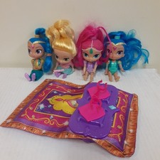 Lot of Shimmer And Shine 4 Dolls - Genie Magic Flying Carpet Musical Ride Mattel