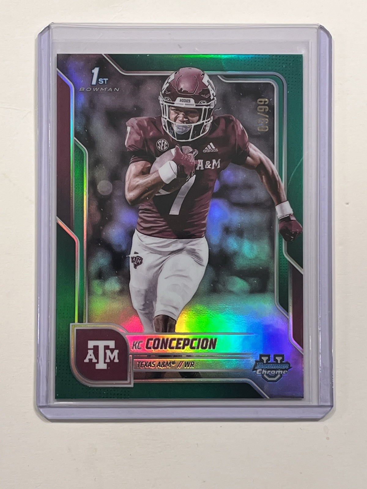 KC CONCEPCION 2025 Bowman Chrome U Green Refractor 1st Prospect Card # 69/99