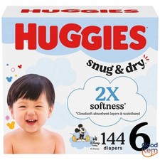 Huggies Snug  Dry Diapers - Size 6 - 144ct: Paraben-Free, Non-Toxic