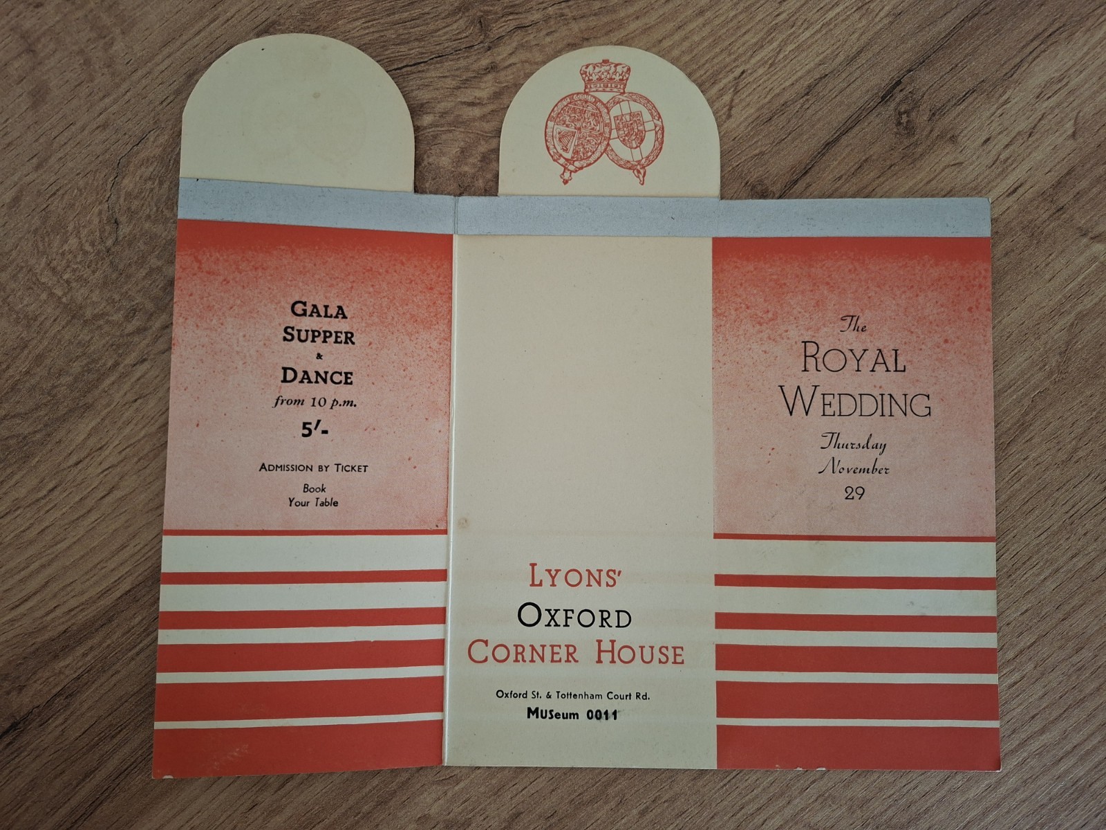 ROYAL WEDDING 1934 biglietto Invito Matrimonio Principe GIORGIO e MARINA DENMARK