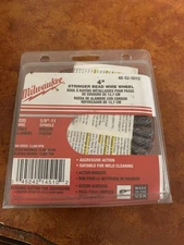 4" Milwaukee Stringer Bead Wire Wheel Brush 48-52-5010 .020 Wire  5/8-11 Spindle