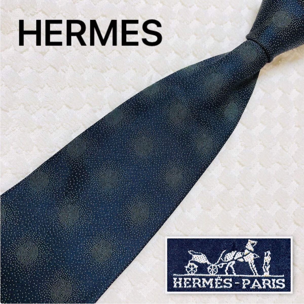 Condition HERMES Tie Microdot Aggregate All Over … - image 1