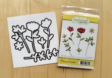 NEW Taylored Expressions Flower Market Rubber Stamp Set Die Retired Floral