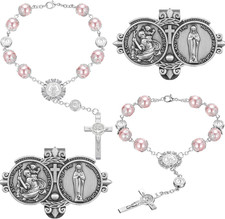 4 Pcs Car Rosary Saint Benedict Rosary Rearview Mirror Hang Auto Rosary with Car