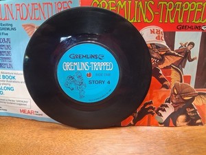 1984 Gremlins "Trapped" Story 4 booklet, a read-along book and record set