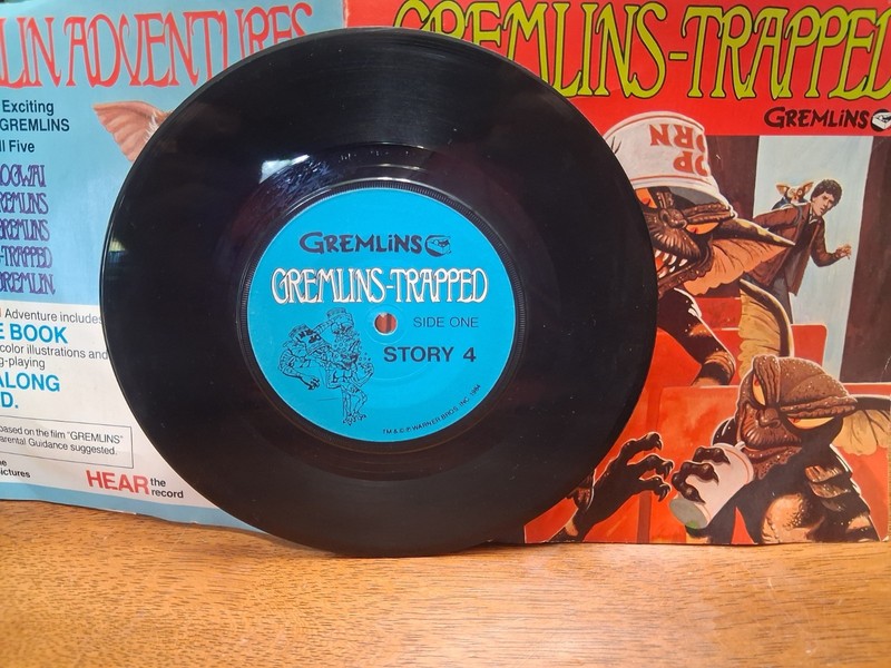 1984 Gremlins "Trapped" Story 4 booklet, a read-along book and record set