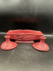 Roseville Pottery Red Silhouette 730-10 Console Bowl & 751-3 Candleholders