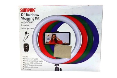 Sunpak 12'' Rainbow Vlogging Kit with BOYA Lavalier Microphone - Free shipping