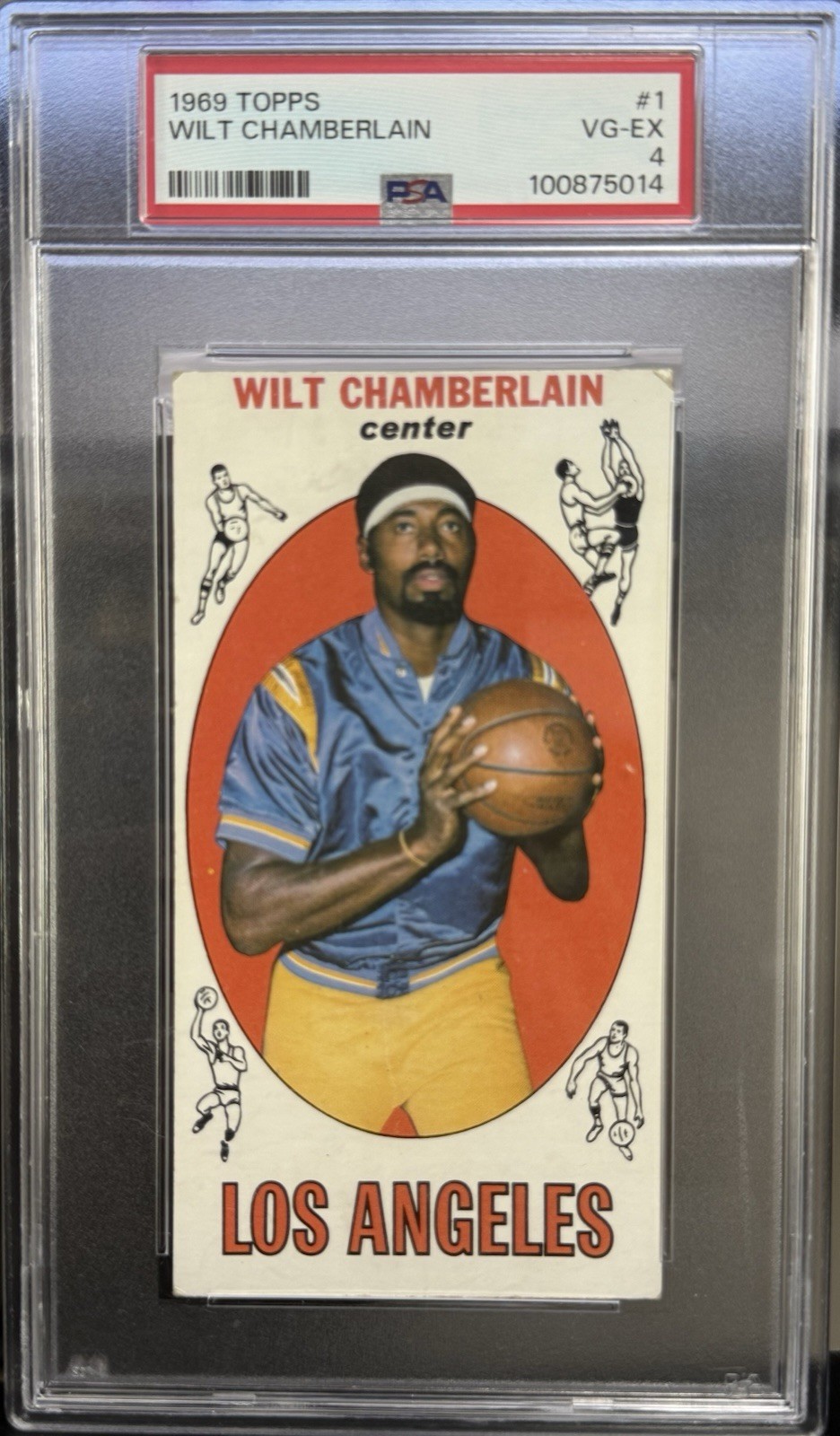 1969 Topps Basketball Cards #1 Wilt Chamberlain HOF LA Lakers PSA 4 VG-EX