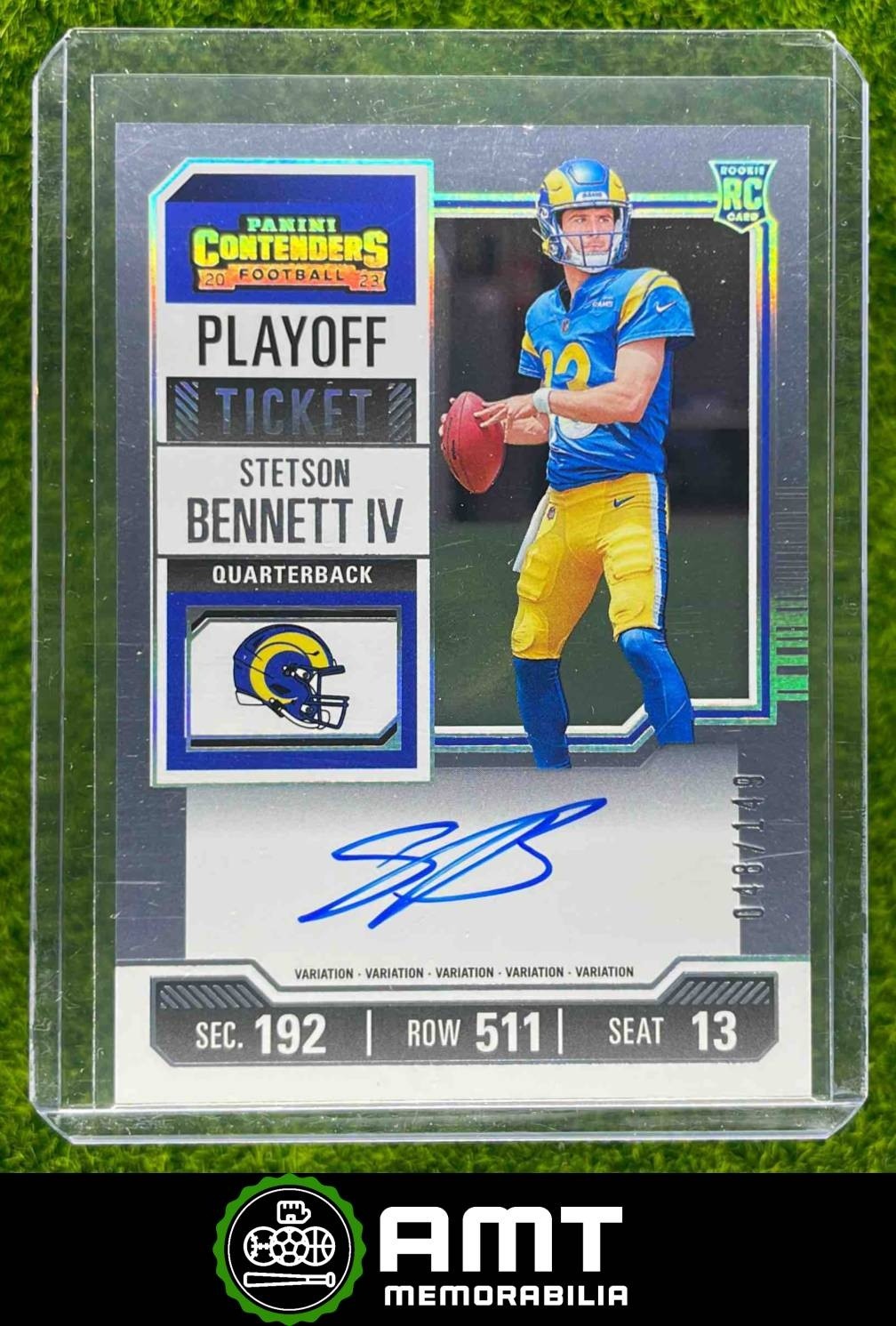 Stetson Bennett IV 2023 Panini Contenders Playoff Ticket RC Auto Variation /149