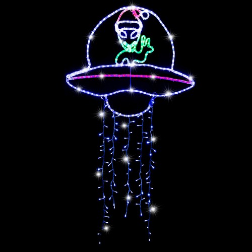 Christmas Alien LED Ropelight UFO Motif 135x80cm Outdoor Xmas Lights ...