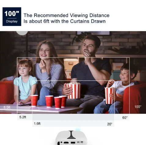 VANKYO 110" Class SD 480p LED Projector Burger 101 RD-606 - White - Image 4 of 4