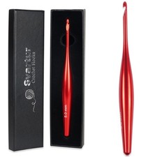 5mm Crochet Hooks Ergonomic Handle, Hand-Polished Metal Aluminum Crochet Knit...