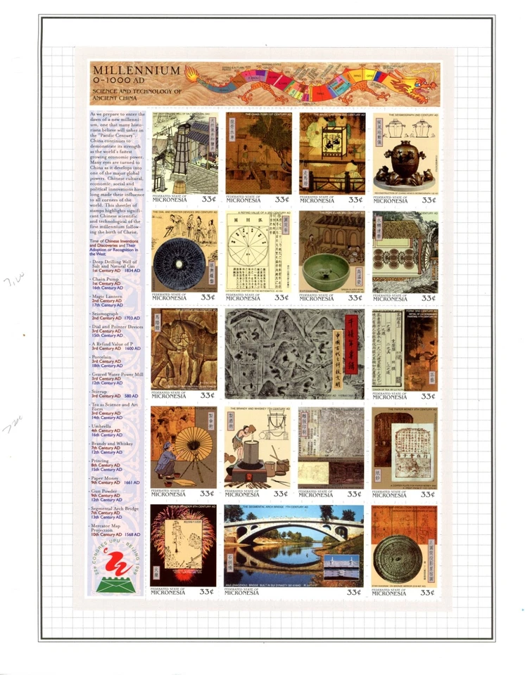 MICRONESIA--Lot of 11 Stamps & 2 Souvenir Sheets Mounted on Pages - Image 3 of 3