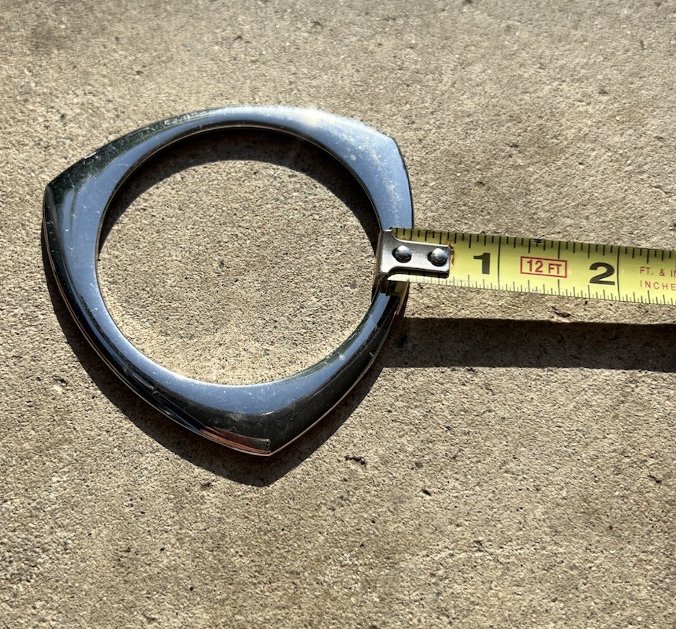 Vintage Rounded Bangle Square Geometric Shape Sil… - image 6