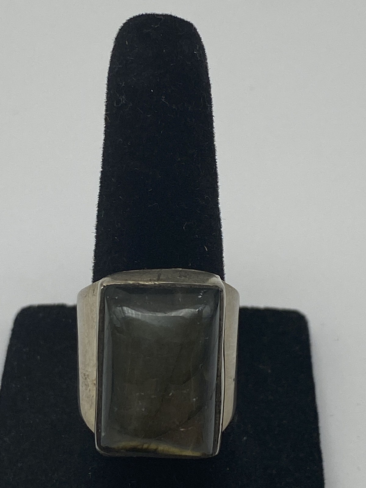 Sterling silver Labradorite Rectangle Size 6 Ring… - image 1
