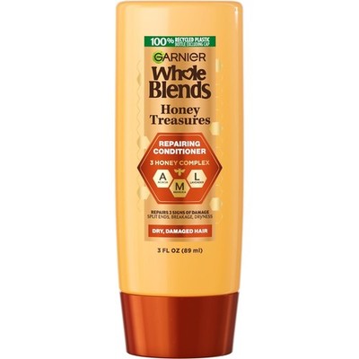 Garnier Whole Blends Honey Treasures Repairing Conditioner, for Dry, 3 Fl Oz.