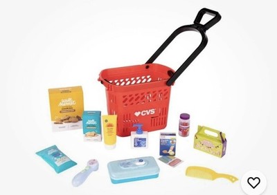 CVS 2-in-1 Rolling Shopping Basket - 12 accessories included