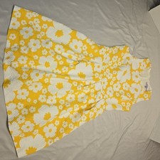 Luxe Carmen Marc Valvo Yellow and White Floral Sz 14 Lined With Pockets See Pics