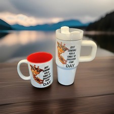 Giraffe Smile Mug with travel tumbler mug 