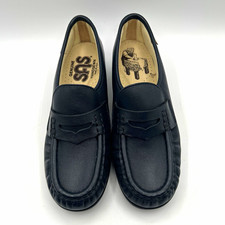 SAS Genuine Handsewn Women's Black Leather Slip-On Loafers Comfort 6 M loafers