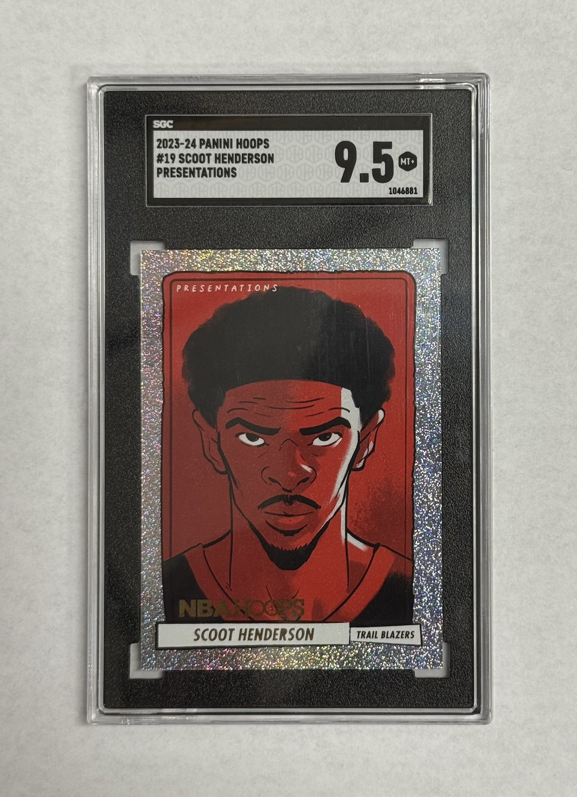 Scoot Henderson 2023-24 Panini NBA Hoops #19 Presentations SGC 9.5 Trail Blazers