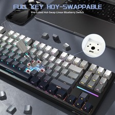 ATTACK SHARK X87 Wireless Tri-Mode Mechanical Gaming Keyboard Hot Swappable RGB 4