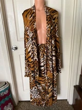 NWT Antthony Originals 2 Piece Animal Print Skirt / Vest Set Size Large