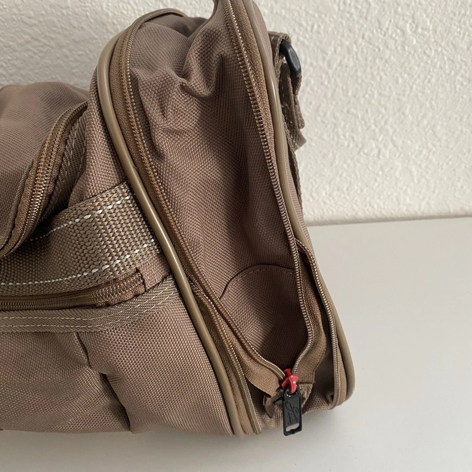 Bolsa de viagem vintage Le point By Skyway marrom pequena expansível *veja fotos* - Imagem 4 de 4