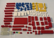 Vintage LEGO 1970 s/1980 s Part LOT/99 Classic Red/Blue/Yellow/White/Trans-Clear