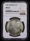 1921 Morgan Silver Dollar NGC MS62