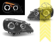 LED Angel Eyes Scheinwerfer für VW Polo 9N3 schwarz