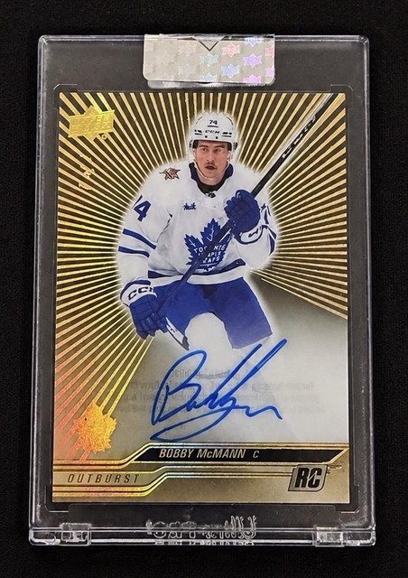 2023-24 Upper Deck Clear Cut #CC-BY Bobby McMann Rookie Outburst Gold Auto 1/1