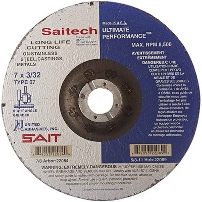 United Abrasives 22084 7x3/32 Saitech Ultimate Performance Cutting Wheel 25 pack