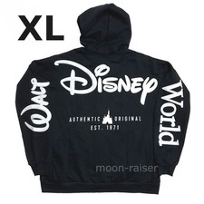 Disney Parks Black Zip Hoodie Adult XL Walt Disney World Authentic Original