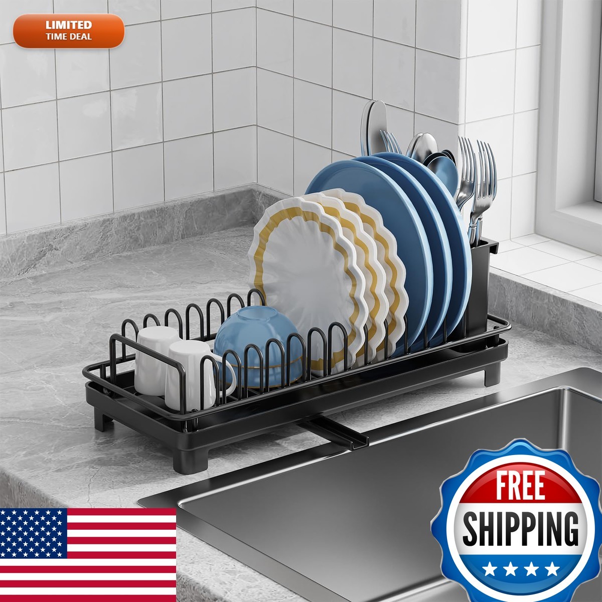 Giwill SDKZ1 Dish Drying Rack Drainer Plate Organizer
