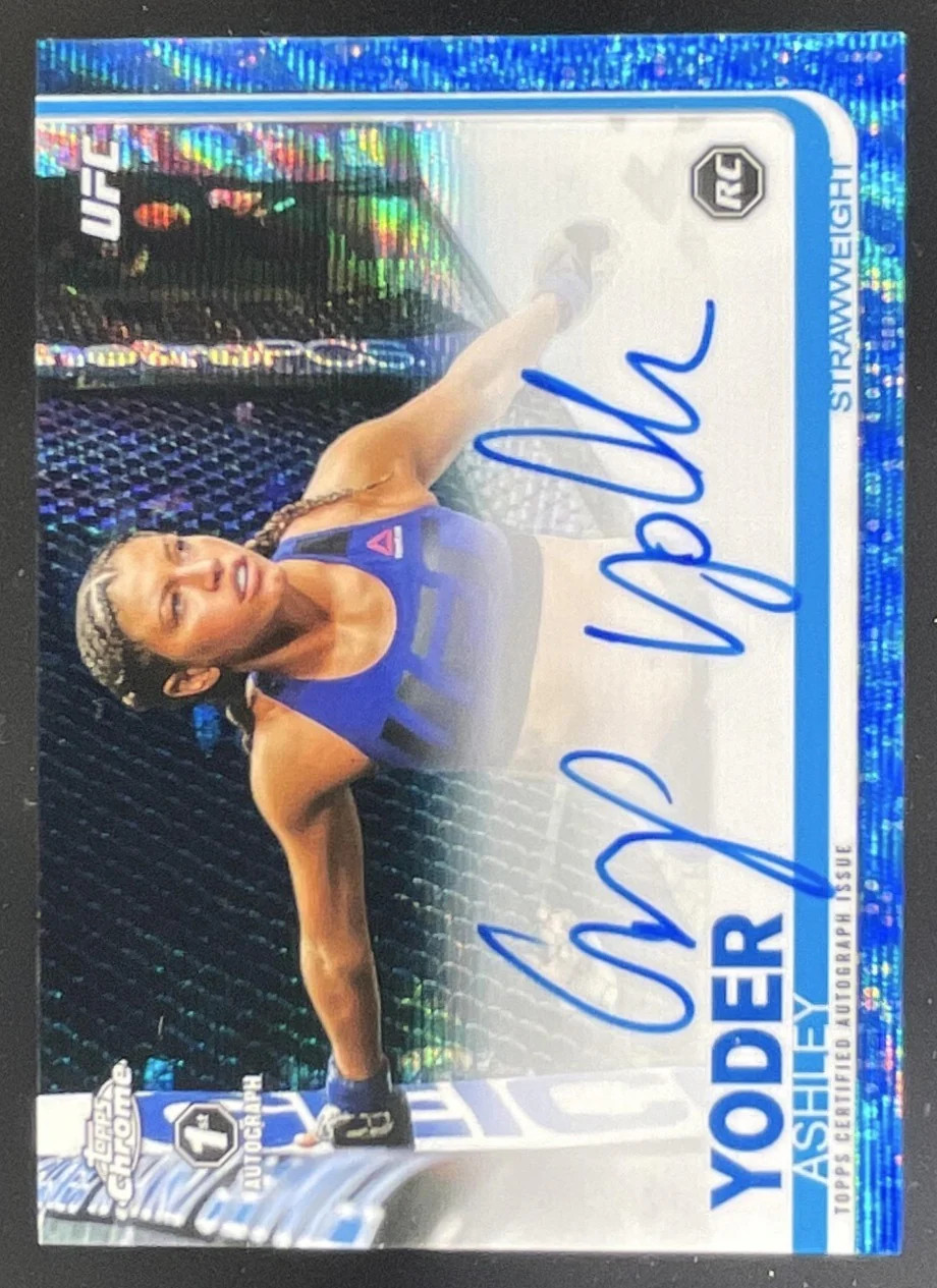 2019 Topps Chrome UFC Autographs Blue Wave #FA-AY Ashley Yoder Auto /75