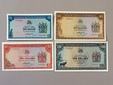 Rhodesia Replacement Notes Mixed Set: $1, $2, $5, $10  See Below for List