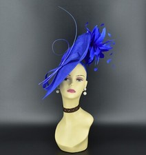 MF173-1  Royal blue  Kentucky Derby Wedding Tea Party Sinamay Large Fascinator