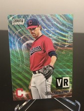 Shane Bieber Virtual Reality Wave Refractor 2021 Stadium Club Chrome #VR-15