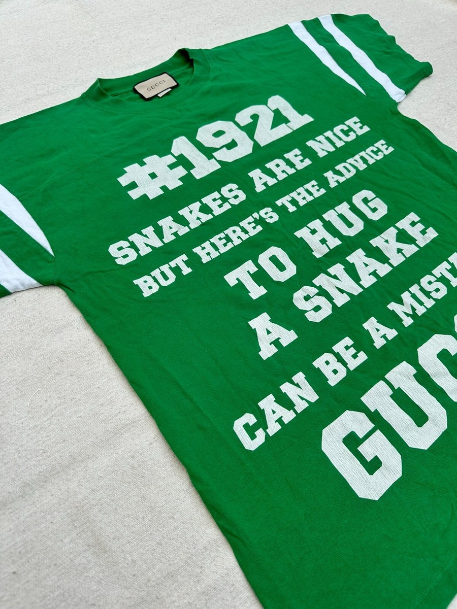 Authentic Gucci T-Shirt 1921 To Hug A Snake Logo Green size Authentic Gucci T-Shirt 1921 To Hug A Snake Logo Green size